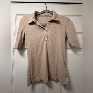 GAP Tan Short Sleeve Polo Top